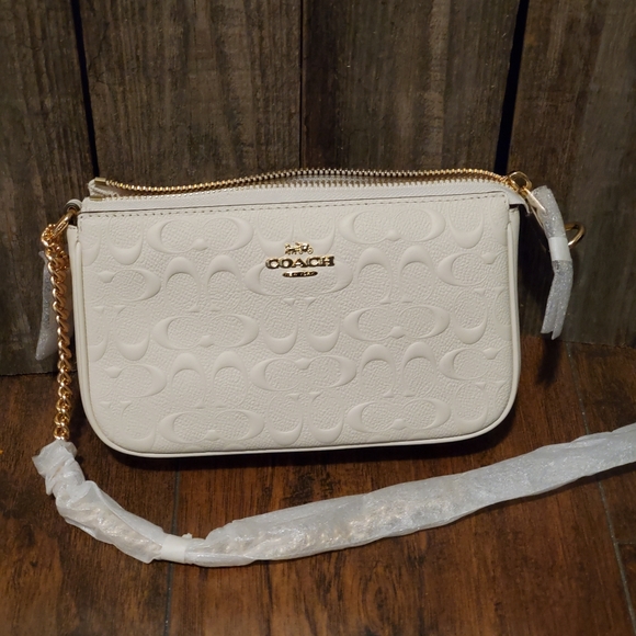 Coach Handbags - NWT COACH Clutch Chalk White Monogram
